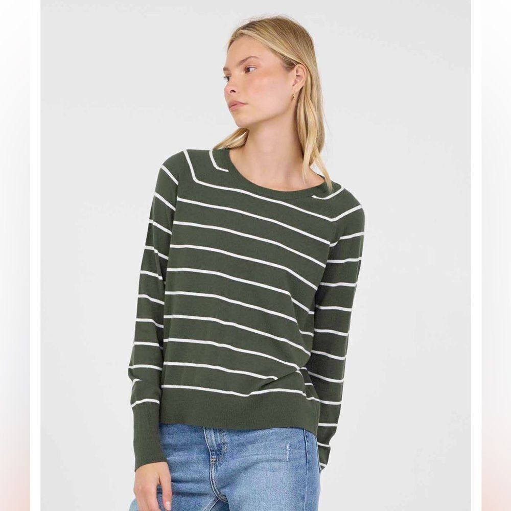 Stitches + Stripes Sweater Womens Sz S striped knit Pullover‎ Otis Cypress Combo